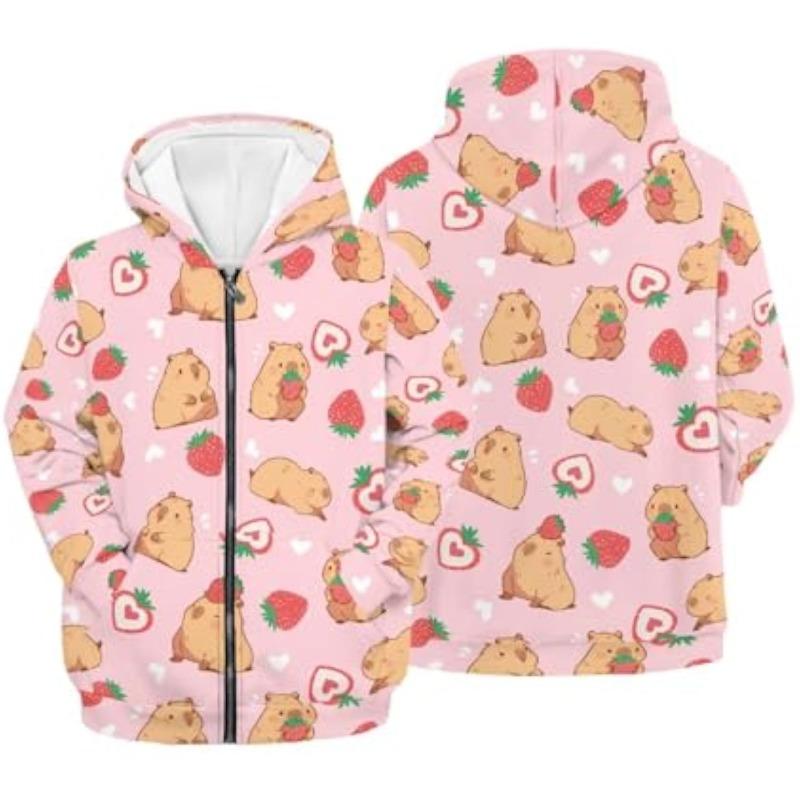 Women'S Zip Up Hoodie 3D Printed Hooded Sweatshirt Hoody Coat with Pocket