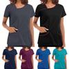 Women Summer Tops T-Shirt Short Sleeve V-Neck Pocket Uniform Printed Sexy Nurse Care Workers Clinic