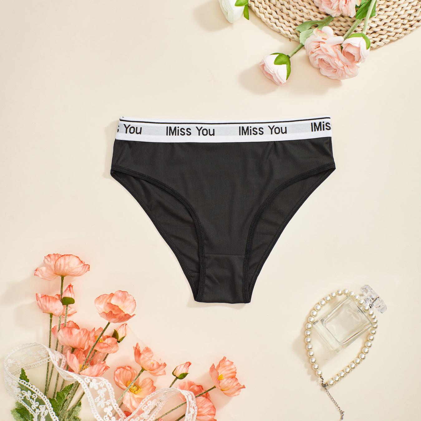 

Плюс размер 4XL женские трусики летние с высокой талией эластичные из чистого хлопка промежность спортивное нижнее белье женские модные буквы женские трусы 2XL чёрный