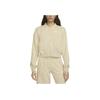 Nike Sportswear Solid Color Zip-Up Cropped Casual Jacket Women Outerwear Sand-Dune White FB7279-126