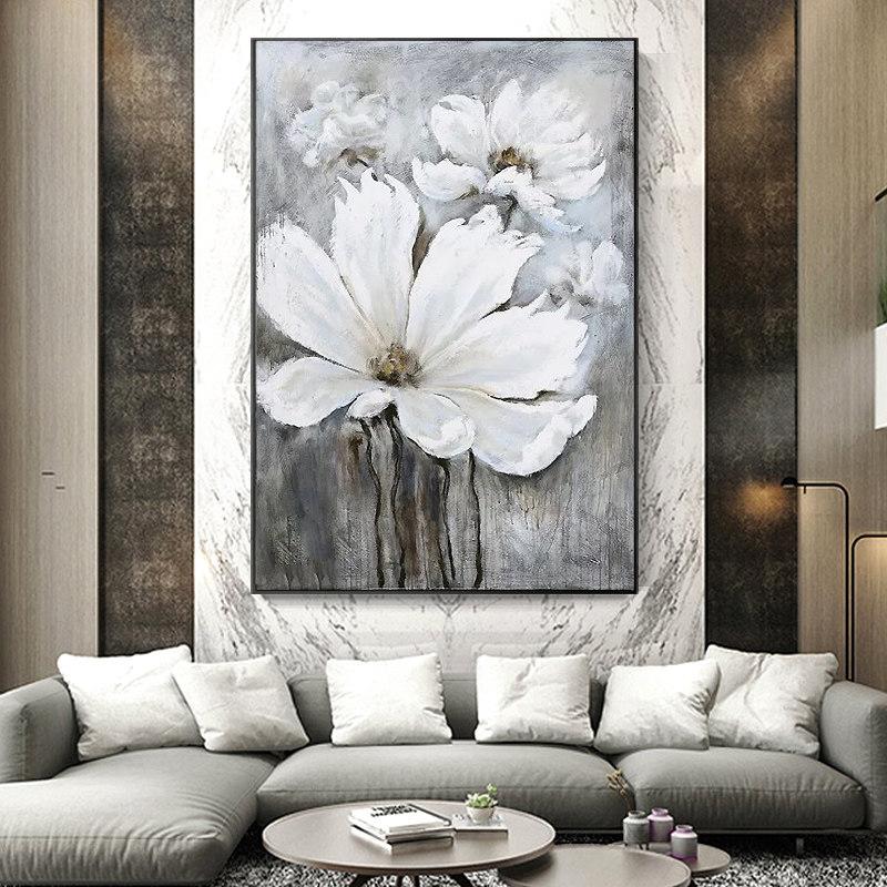 Modern Canvas HD Prints Hand Drawn Flower Pictures Nordic Style Painting Wall Art Home Decoration Modular Poster For Living Room No Frame