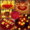 24Pcs Heart Shape Heart LED Candle Light Plastic LED Flameless Tealight Candles  Table Decorations