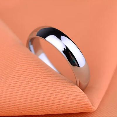 Mode Zilverkleur 4mm Glad Glanzend Roestvrijstalen Ringen Voor Mannen Vrouwen Eenvoudige Partner Cadeau Ring Bruiloft Sieraden Accessoires