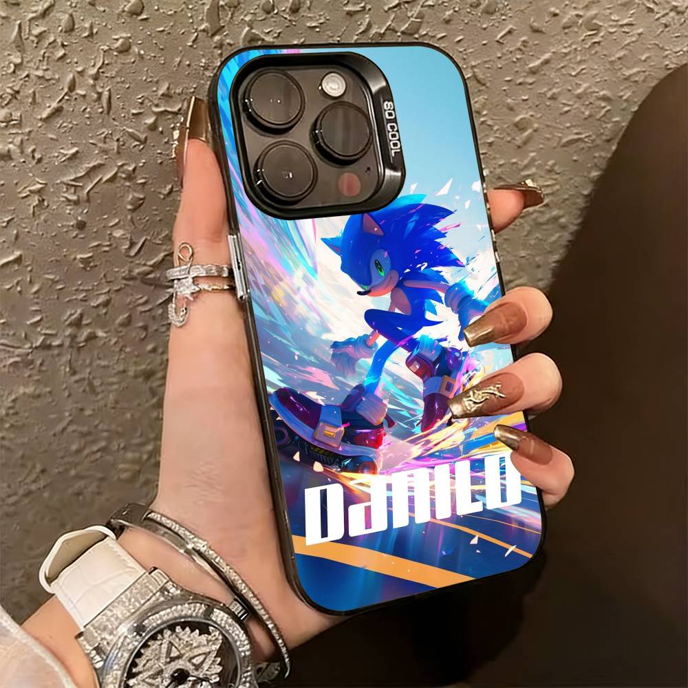 

S-Sonic & K-Knuckles Phone Case For iPhone 17,16,15,14,13,12,11 Plus,Pro Max,XS,Colorful Silver Black Cover iPhone17air