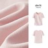 Semir Women's Slim Fit Pleated Color-Block Short Sleeve T-Shirt
