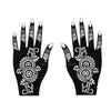 2PCS Henna Tattoo Stencils Flower Tattoo Template Temporary Hand Decal for Women DIY Body Art Henna Template Tattoos