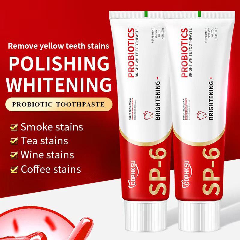 Probiotic Whitening Toothpaste with Baking Soda - Removes Smoke Stains, English Version SP-6