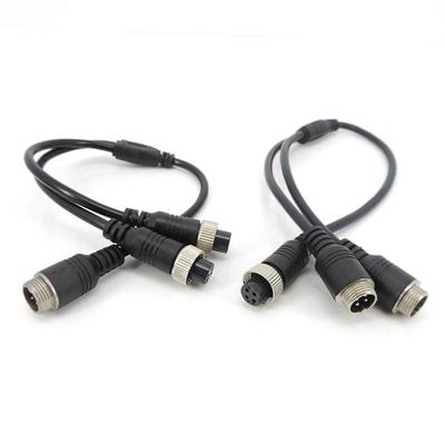 M12 4Pin  Y Splitter Aviation Head To Aviation Head Male To 2 Female To 2 Male 4 Core Extension Cable Adapter for CCTV Camera