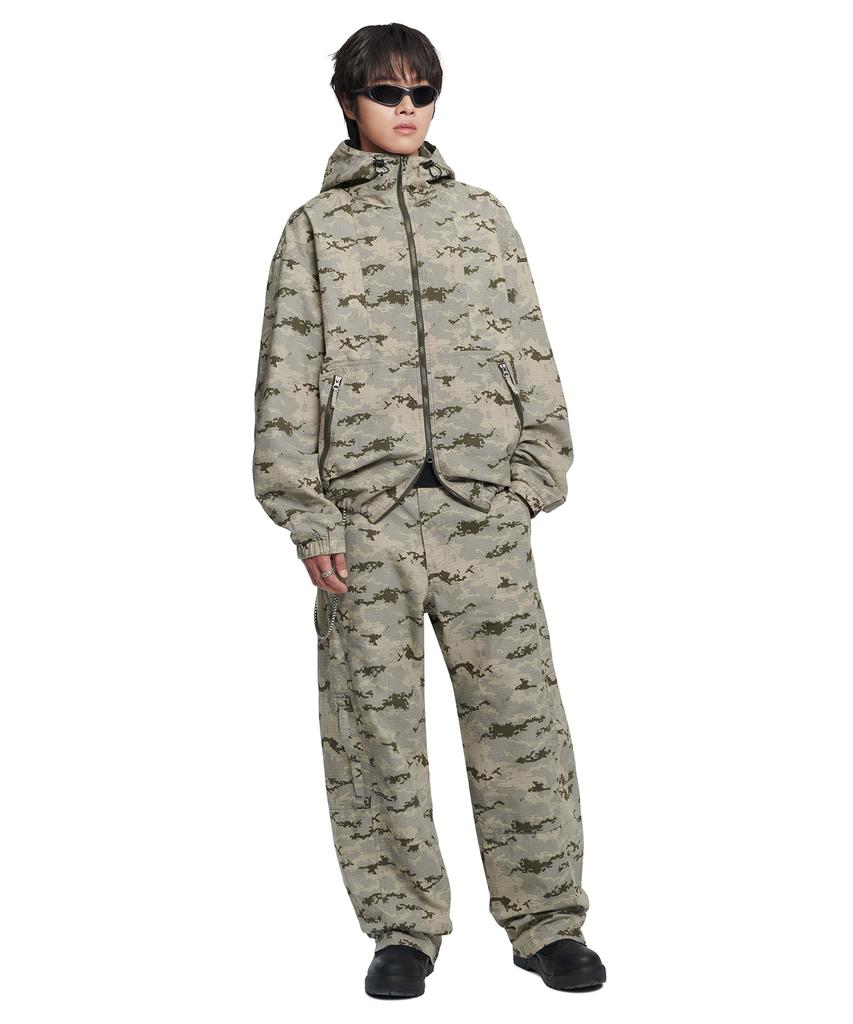 Nomanual Washed Hooded Jacket - Digital Camo