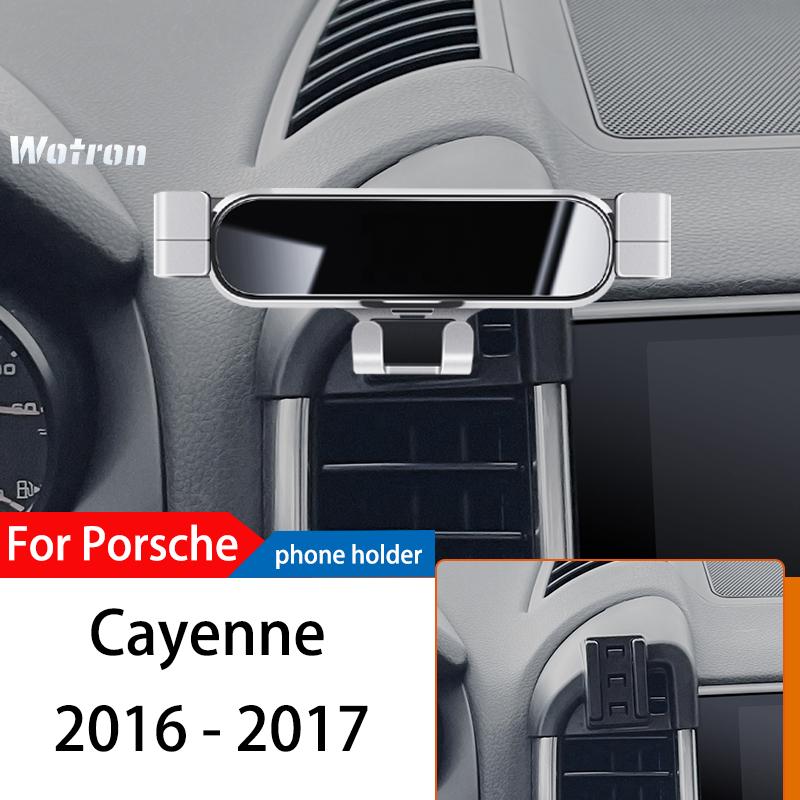 Car Phone Holder For Porsche Cayenne 2011-2022 GPS Special Gravity Navigation Mobile Bracket 360 Degree Rotating
