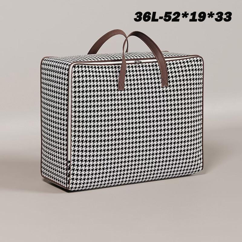 1pc Non-woven Fabric Quilt Storage Bag Large Capacity Portable Luggage Bag Foldable With Handle Packing Bag Clothes Organizer