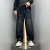 JYL Mens Jeans Autumn Winter New Loose Teen Straight American Fashion Cargo Denim