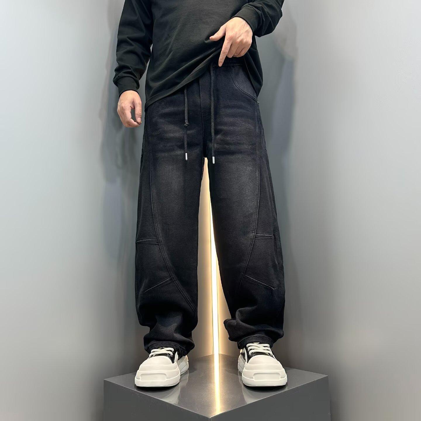 Джинсы мужские JYL Осень Зима Новые Свободные Подростковые Прямые Американская Мода Карго Деним XXXL