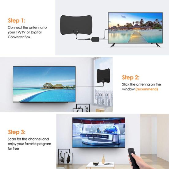 1 Set 3600 Miles TV Antenna High Gain HD-compatible Transmission Wide Range High-resolution Stable Output Signal Reception 4K 1080P