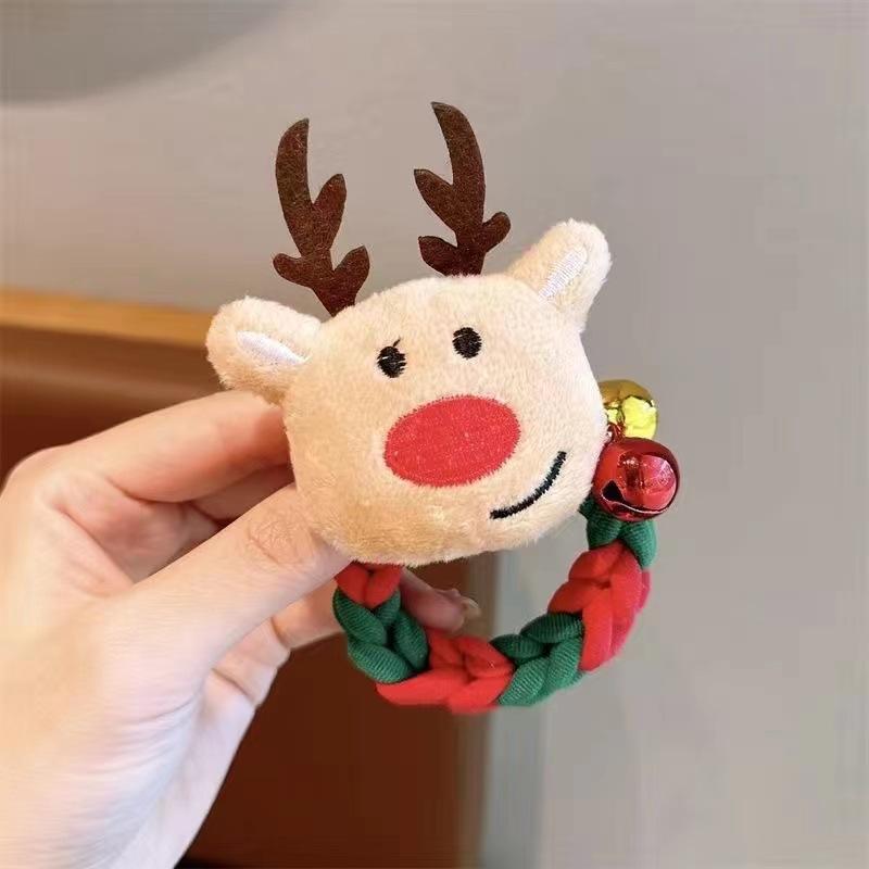 Cute Hair Ties Toddler Christmas Hair Accessories, Elastic No Damage for Girls Kids Ponytail Holders New Year Holiday Hair Bands