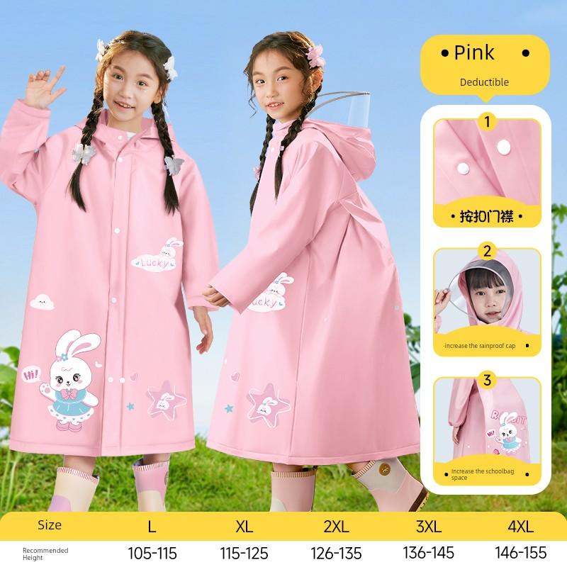 Children's Raincoat for Boys and Girls, First Grade Kindergarten Primary School Students, Special Heavy Rain Protection with Backpack Space
