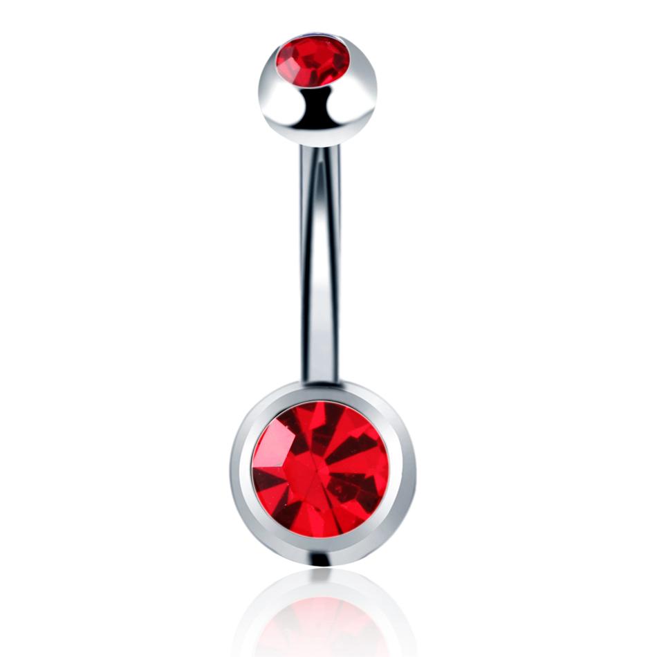 1PC Surgical Steel Crystal Belly Button Piercings 14G Heart Belly Piercing CZ Navel Ring Nombril Belly Rings Sexy Women Jewelry