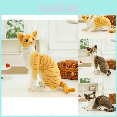 Lifelike Plush Cat Realistic Short Hair Kitten Stuffed Animal Soft Toy