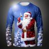 Christmas Men's Santa Claus Graphic Long Sleeve T Shirt Crew Neck Casual Tee Shirt New In Sports Tshirts For Men