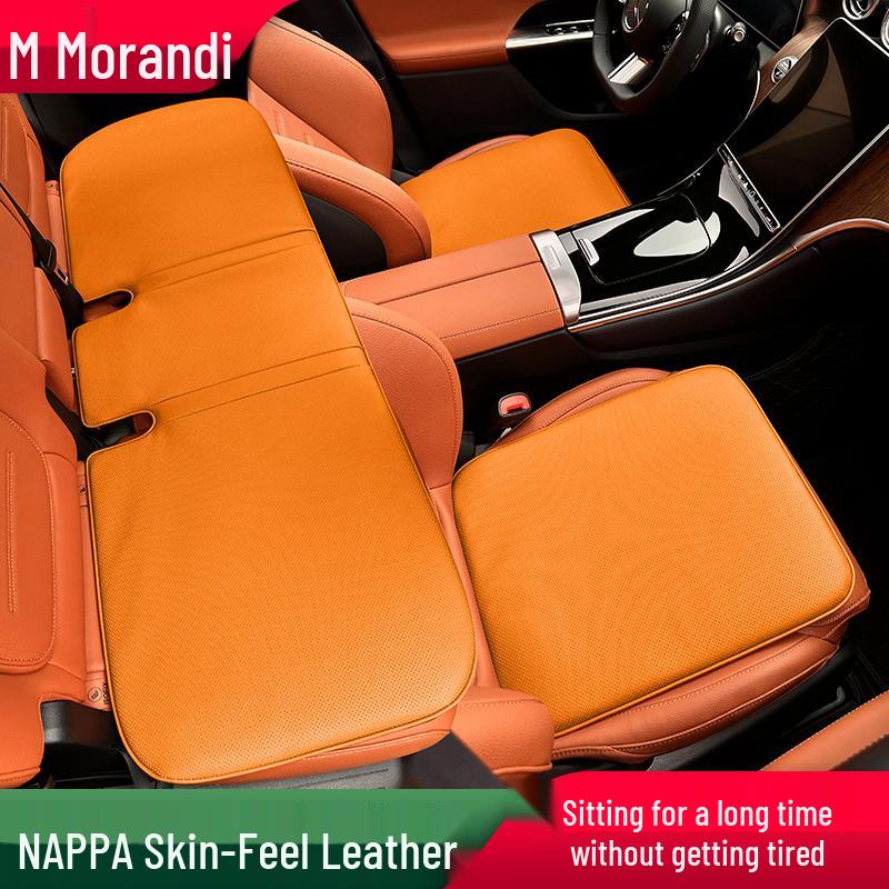 Morandi Nappa Leather All-Season Car Seat Cushion for Mercedes-Benz E-Class/C-Class/GLC/GLB/GLE