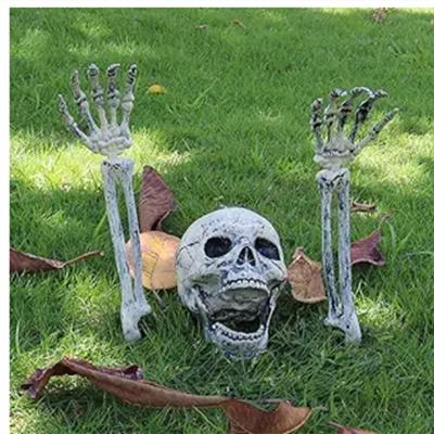 Realistic Skeleton Stakes Halloween Decorations Outdoor for Lawn Garden Zombie Hands and Skull Set for Outdoor Yard Graveyard Scene
