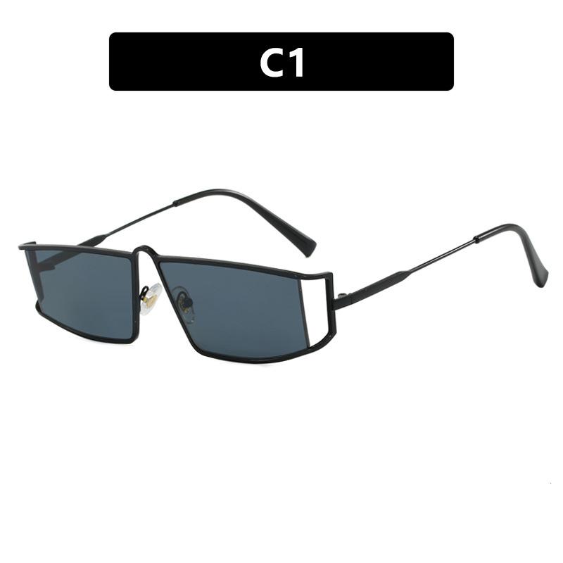 Hollow small frame metal sunglasses, new sunglasses, women s advanced sense, European and American UV protection sunglasses as shown