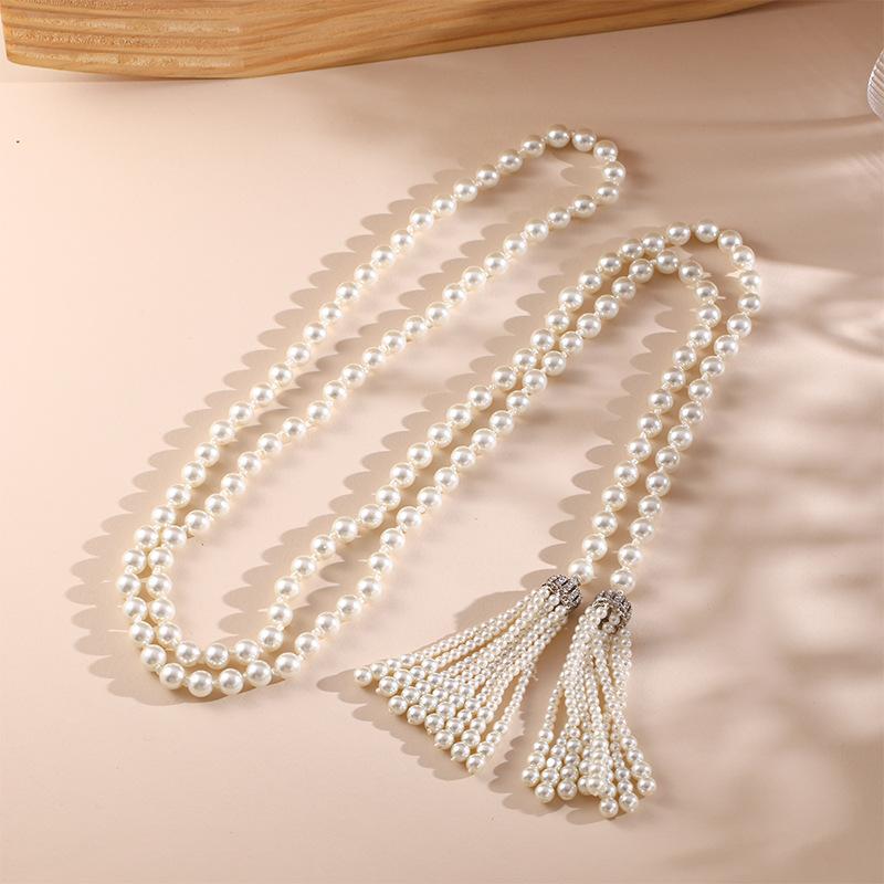 Long retro fringed necklace stacked design high-end sweater chain women's autumn and winter, clothing accessories