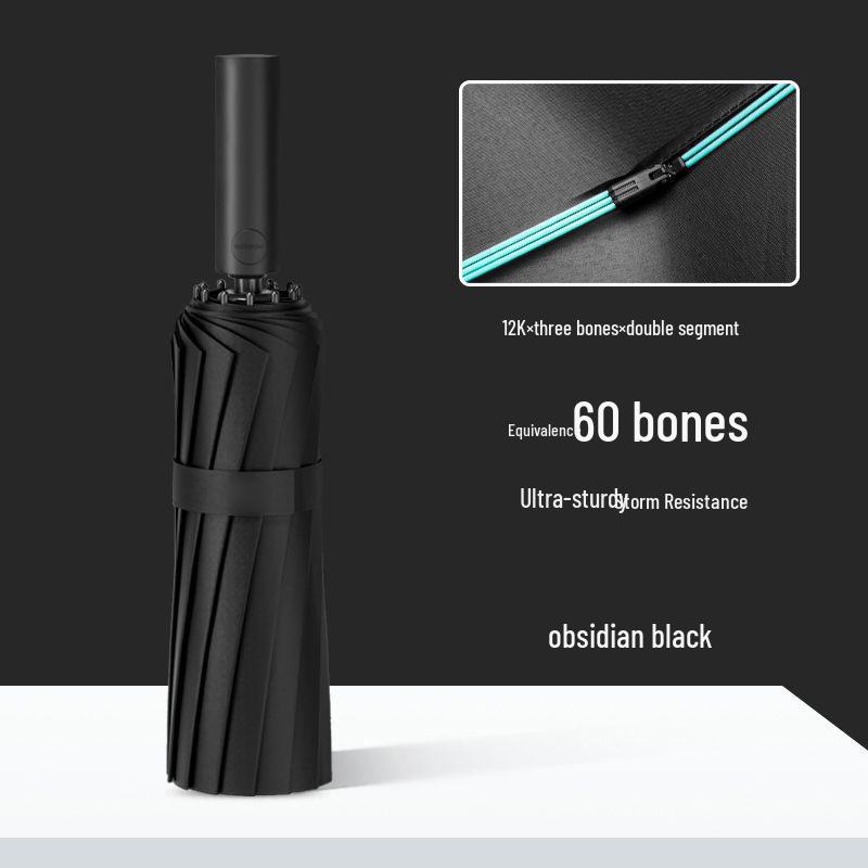 60-Bone Fully Automatic Sun & Rain Umbrella: Dual-Use, Sun Protection, Anti-UV, Large Men's Folding Umbrella