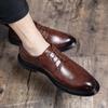 2025 Men's British Brogue Leather Shoes: Autumn Formal & Casual Black Style