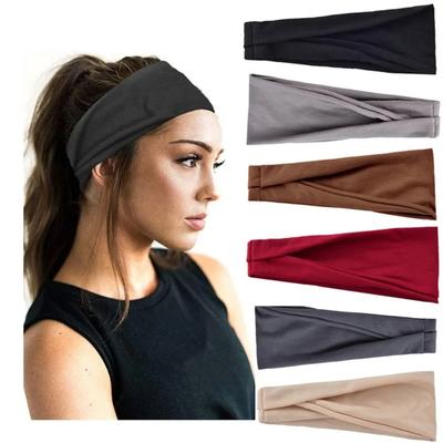Diadema Elástica de Algodón Diademas de Moda para Mujeres Hombres Sólida para Correr Fitness Yoga Bandas para el Cabello Elásticas Maquillaje Accesorios para el Cabello