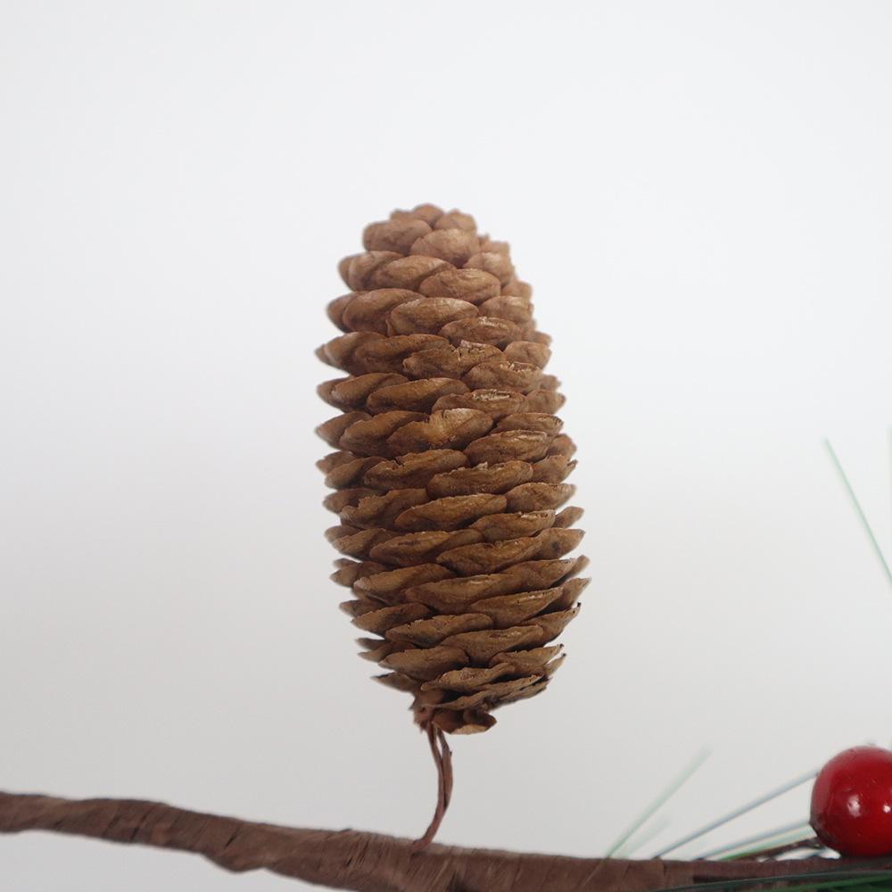 Christmas Berries Pine Picks Christmas Flowers Artificial Red Berry Pine Branches Long Faux Pine Stems with Pinecones for Xmas Tree Floral Arrangement