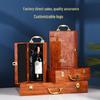 Coffret Cadeau Vin Rouge: Boîtes en bois pour une ou deux bouteilles avec sac en papier à pois