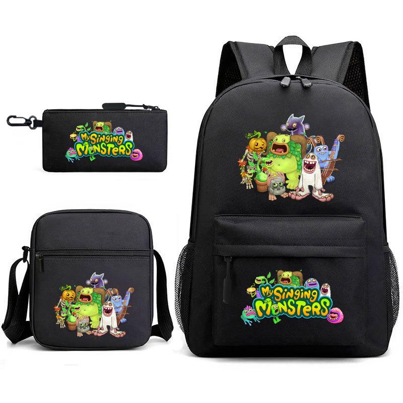 2024 New Monster Concert Starry Sky Backpack My Singing Monsters Elementary School Bag Three-piece Set