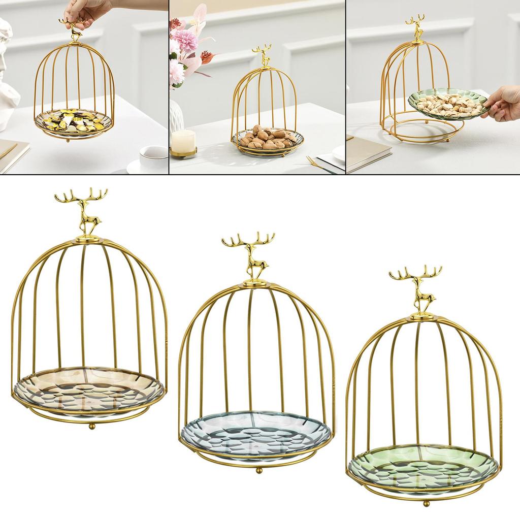 Bird Cage Snack Cake Stand Cupcake Cosmetic Rack Storage Shelf Fruit for Kitchen