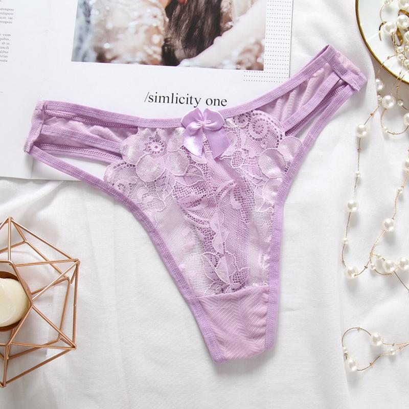 

Японские ультратонкие кружевные стринги - симпатичный, с низкой талией, прозрачный дизайн One Size фиолетовый