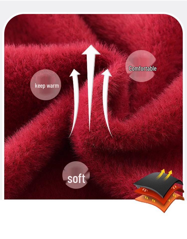 2024 Grandma's Fleece-Lined Warm Base Layer Sweater for Middle-Aged & Elderly Women, Autumn/Winter Collection