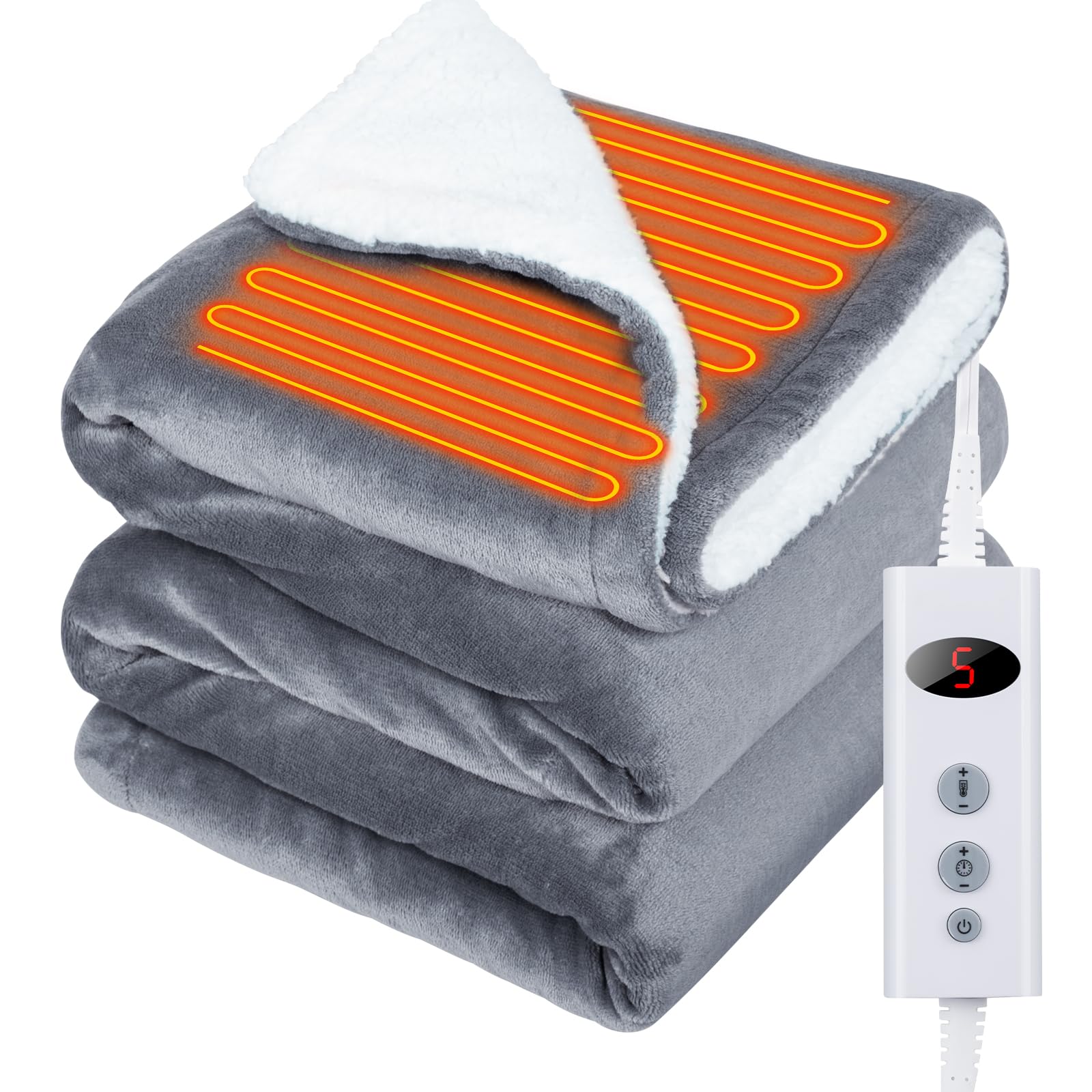 

GOHHME Electric 188 x 130 cm x 10 Temperature and 9 Timer Fluffy Machine Automatic Sofa Overheat Cold Odor Dust Mite Cold Warm for Air Heating PSE