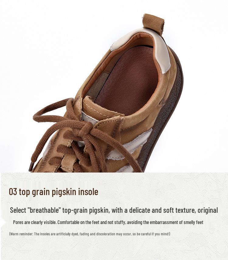 2025 Women's Genuine Leather Sporty Flats: Versatile Low-Top Trainers for Casual, Four-Season Wear
