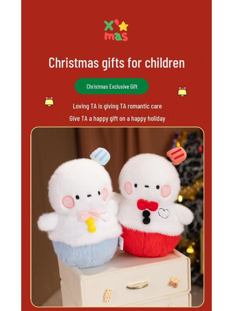 Cute Snowman & Santa Plush Christmas Ornaments - Holiday Decoration Gifts.