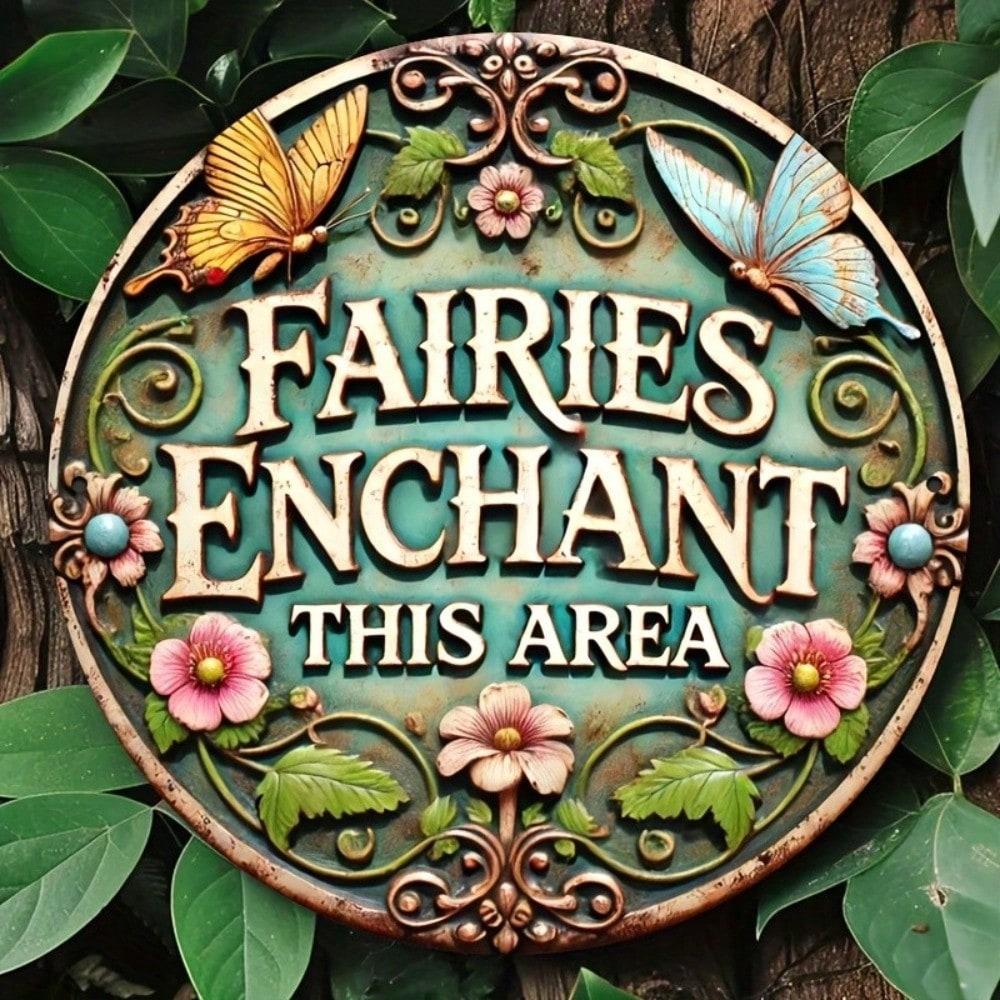 Vintage Metal Tin Sign Folk Art 20x20 cm Handmade Craft Wall Decor