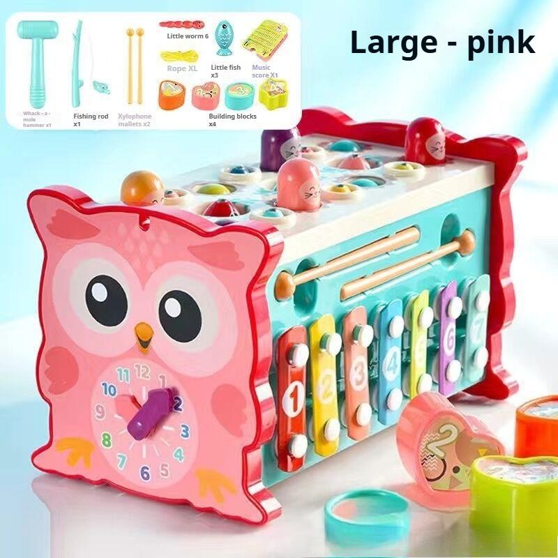 

Infant and toddler enlightenment toys, hexahedron multi-function, whack-a-mole puzzle, parent-child interaction, banging, fishing toys