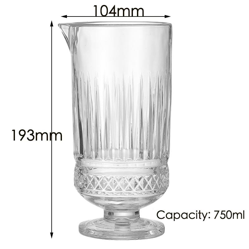 Koktailové miešacie sklo - Klasický dizajn - 25oz 750ml - Hrubé a pevné dno