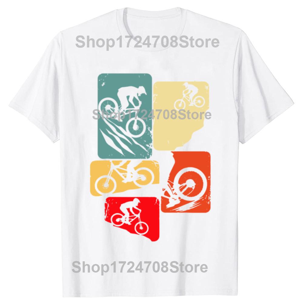 Funny Mountain Bike Downhill MTB Biking Cycling Biker Tshirts Men Fashion Casual Tshirt 100 Cotton Loose Oversized T Shirt