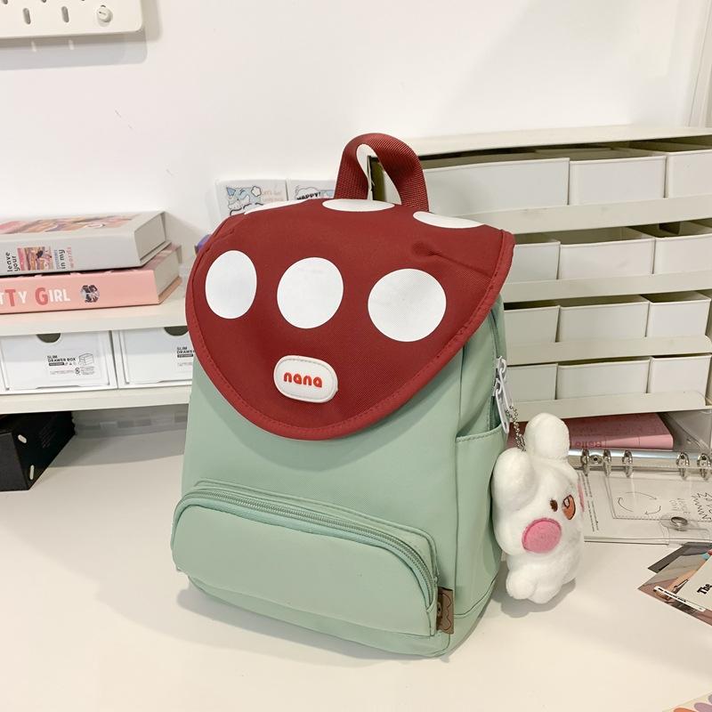 

Cute dopamine girl mushroom small backpack college student travel bag 2025 new backpack travel backpack Without pendant зелёный
