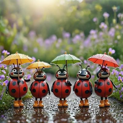 5 buc/set Țăruși de grădină cu insecte Acrilic 2D Decorativ Semn Albină cu Țăruș Insert pentru Jardiniere Semn Gărgăriță pentru Plante la Ghiveci Terasă Curte Balcon
