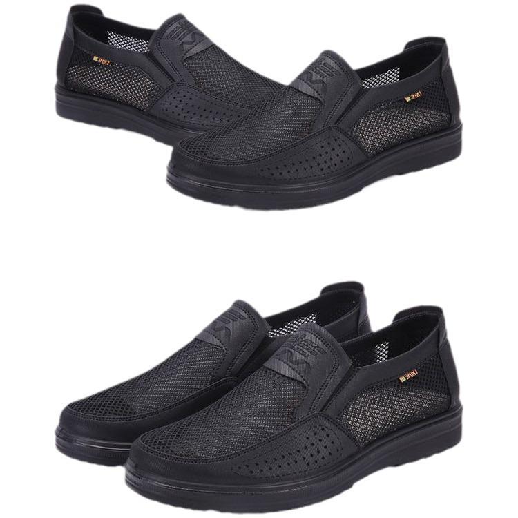 Herren Sommerschuhe aus atmungsaktivem Netzgewebe für mittlere und ältere Menschen - Weiche Sohle, Lässig, Bequem, Vaterschuhe