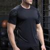 Herren Eisseide Sport T-Shirt Dry Fit Atmungsaktiv Dünn Rundhals Shirts Tops Fitness Laufen Kurzarm Elastizität Trainingsanzug