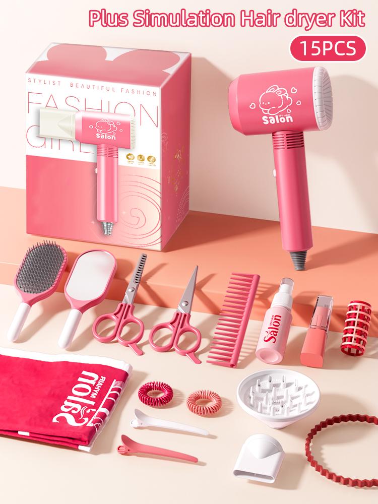 Kids Make Up Toys Simulation Haircut Kit Children'S Hair Dryer Role Playing Game Educational Toys For Girls Pretend Play Gifts