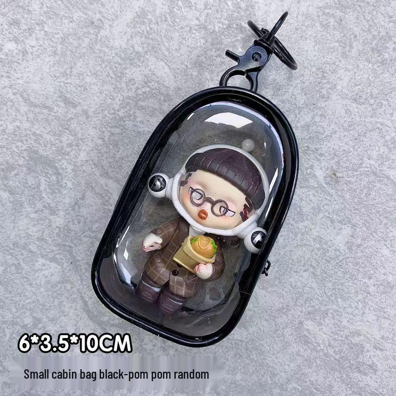 Pop Mart Transparent PVC Baby Stroller Bag - 3D Sun Design, 20cm Blind Box Display Storage Bag