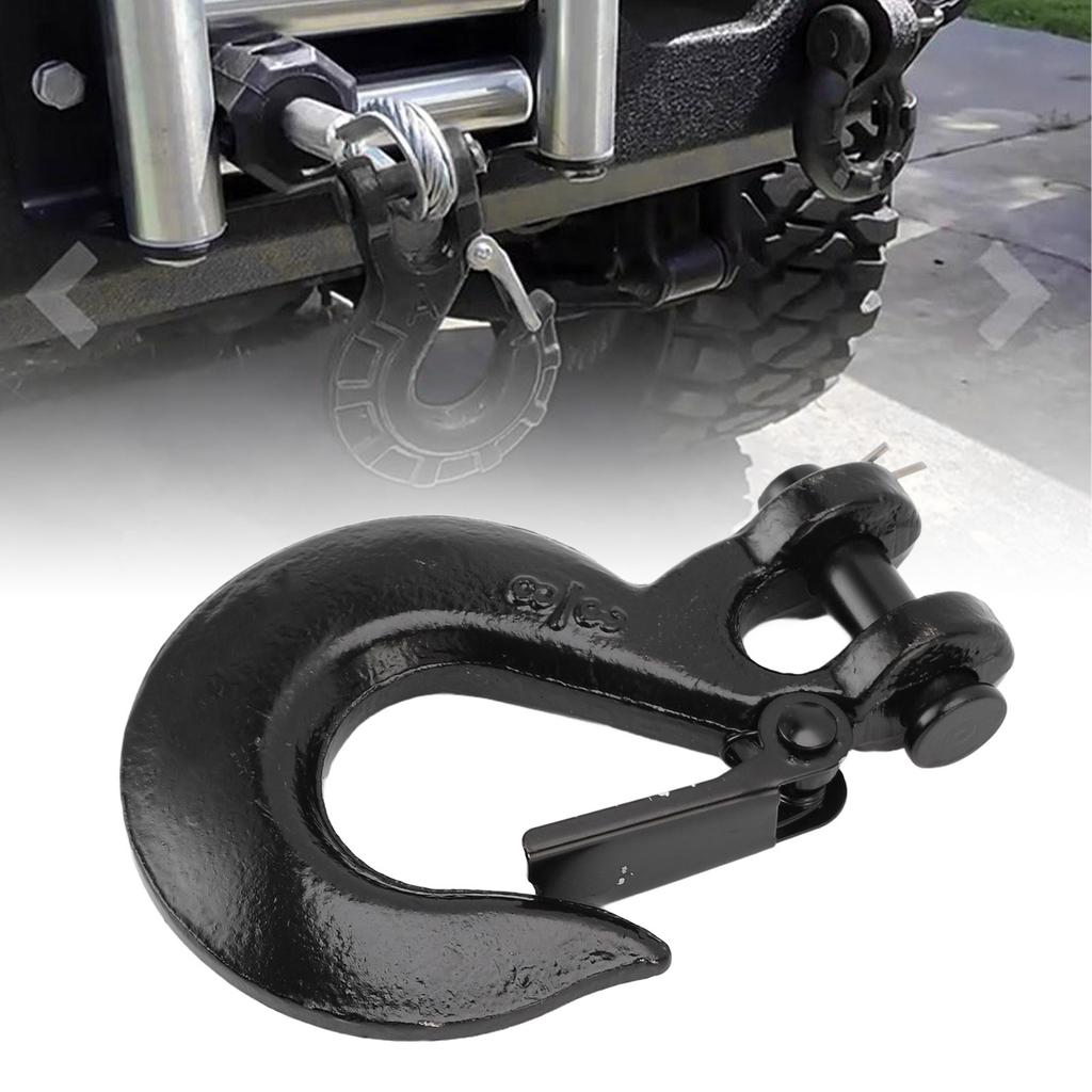 3Celsius8 Inch Chain Hook 18000lb Load Capacity Alloy Steel Zinc Clevis Slip Hook with for Trailer Truck Agricultural Equipment